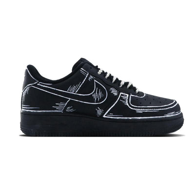 [Custom Racing]  Air Force 1 Skateboarding Shoes Women's Low-top White