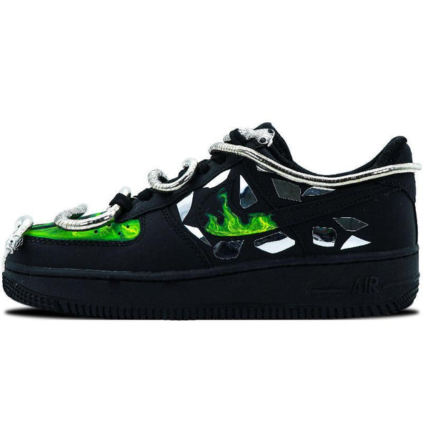 [Custom Silver snake]  Air Force 1 Skateboarding Shoes Women's