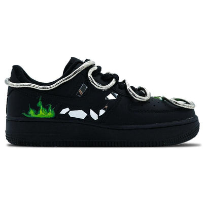 [Custom Silver snake]  Air Force 1 Skateboarding Shoes Women's