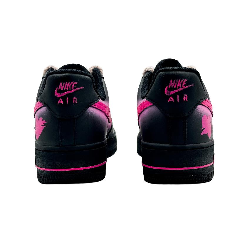 [Custom Neon mark]  Air Force 1 Skateboarding Shoes Women's Low-top Black