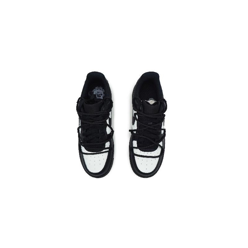 [Custom Women's black and white checkered style]  Air Force 1 Skateboard Shoes Women's Low-Top Black/White
