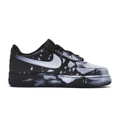 [Custom A crazy graffiti silver for women]  Air Force 1 Skateboard Shoes Women's Low-Top Silver