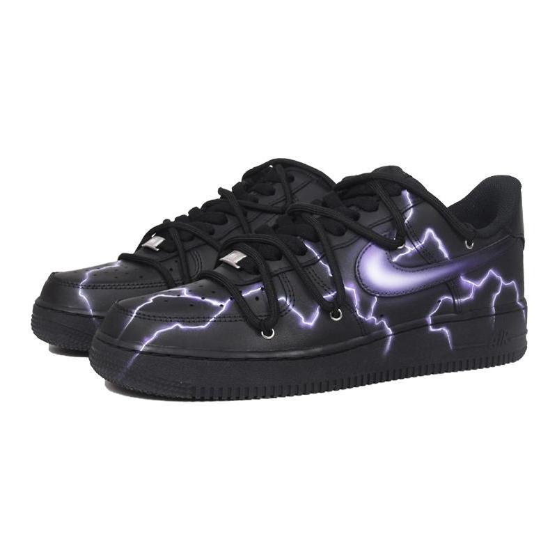 [Custom Spray-painted women's style with a lightning theme]  Air Force 1 Skateboarding Shoes Women's