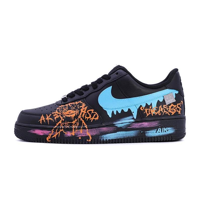 [Custom A female Christmas Eve bear in black and orange]  Air Force 1 Skateboarding Shoes Women's