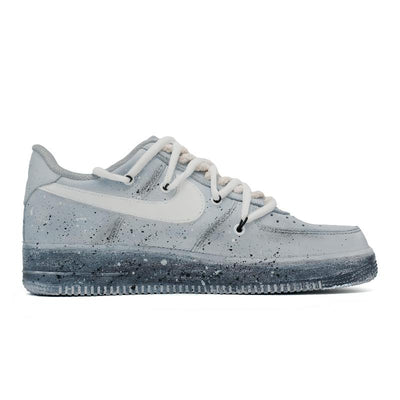 [Custom American graffiti women's style in gray and black]  Air Force 1 Skateboarding Shoes Women's Low-top Summit White/Bright Crimson/Black/Cool Gray