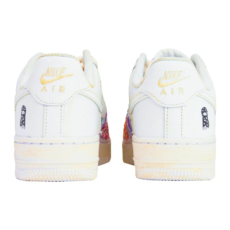 [Custom Women destroy cashews]  Air Force 1 Skateboarding Shoes Women's Low-top White/Green/Orange