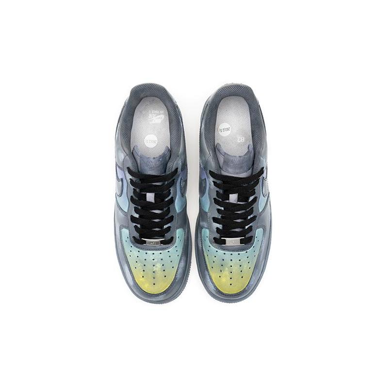 [Custom Women's gradient cloud grayish blue]  Air Force 1 Skateboarding Shoes Women's Low-top Grey/Blue