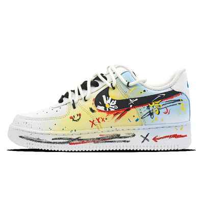 [Custom Female Mondrian graffiti]  Air Force 1 Skateboarding Shoes Women's