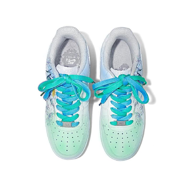 [Custom Lotus emerging from water]  Air Force 1 Skateboard Shoes Women's Low-Top