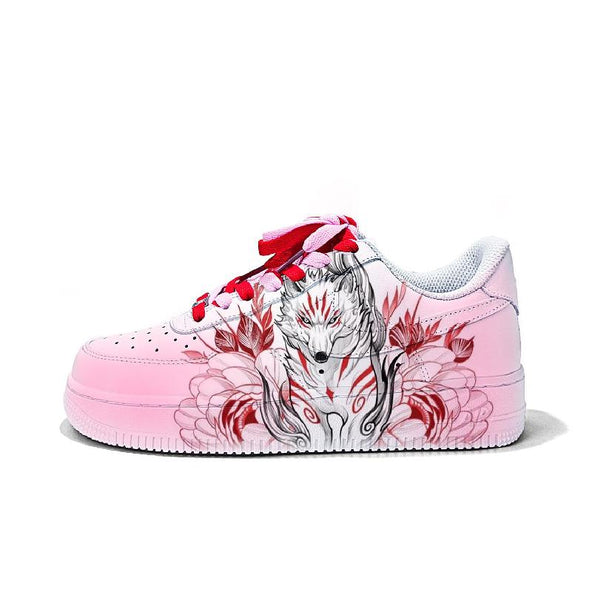 [Custom Exotic Silver Wolf]  Air Force 1 Skateboarding Shoes Women's Low-top