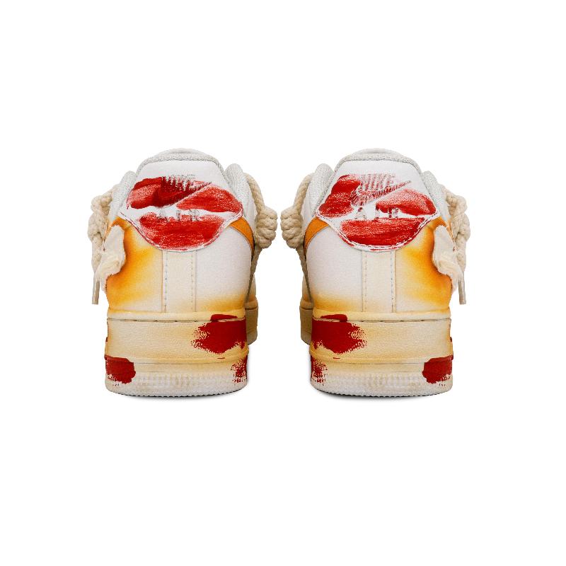 [Custom The Night of All Souls for women]  Air Force 1 Skateboarding Shoes Women's Low-top Orange/red/white