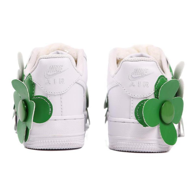 [Custom Women's green small flowers]  Air Force 1 Skateboarding Shoes Women's