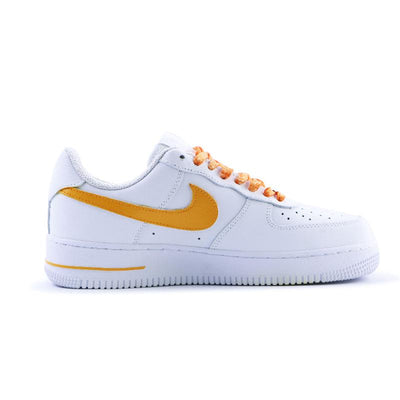 [Custom Delicious doughnut]  Air Force 1 Skateboarding Shoes Women's Low-top White/orange