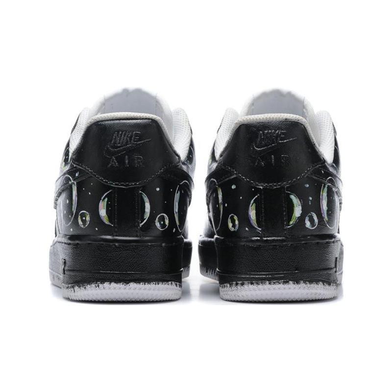 [Custom Female graffiti bubble]  Air Force 1 Skateboarding Shoes Women's Low-top Black