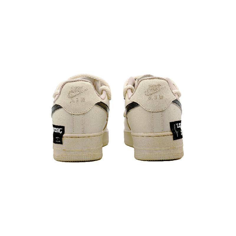 [Custom Women's coffee dyed cashew flower]  Air Force 1 Skateboard Shoes Women's Low-Top Brown