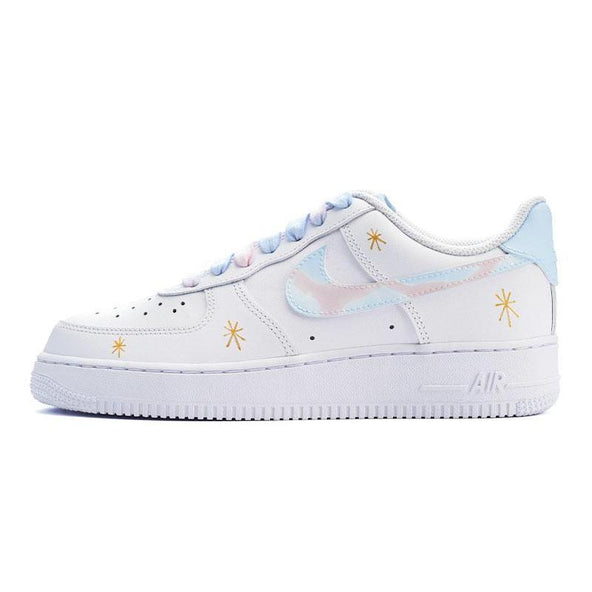 [Custom Pink and blue Nebula]  Air Force 1 Skateboarding Shoes Women's