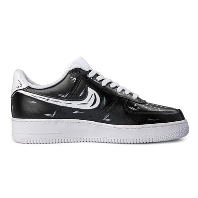 [Custom AF1 Yin-Yang 2D Black and White]  Air Force 1 Skateboarding Shoes Women's Low-top Black/White