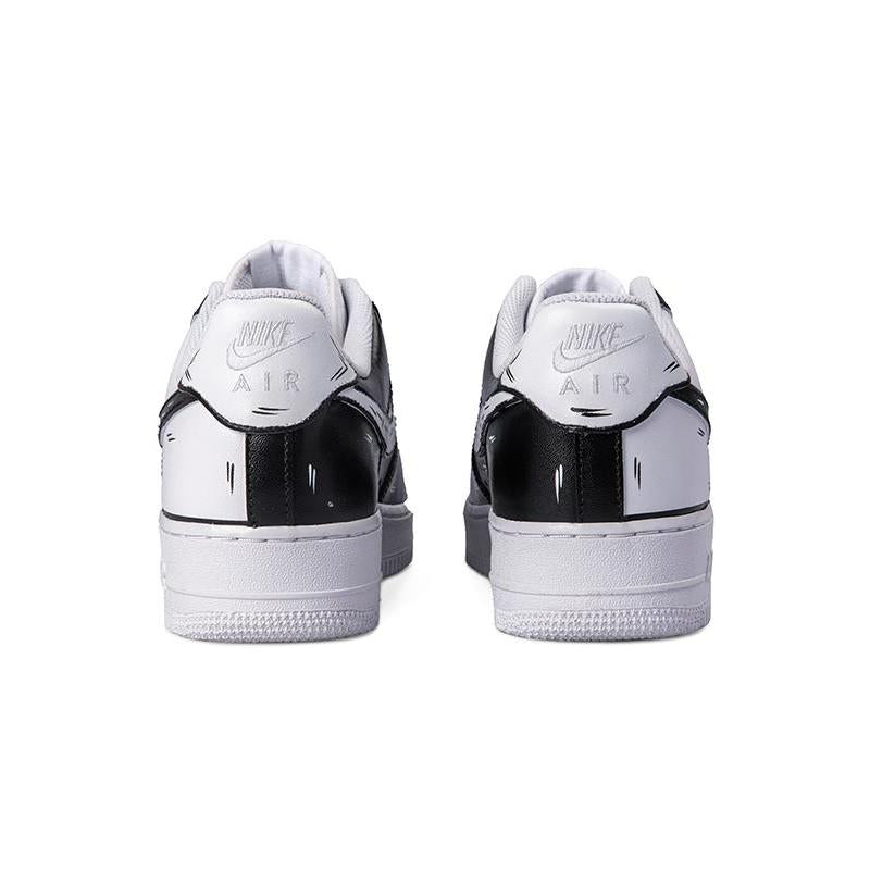 [Custom AF1 Yin-Yang 2D Black and White]  Air Force 1 Skateboarding Shoes Women's Low-top Black/White