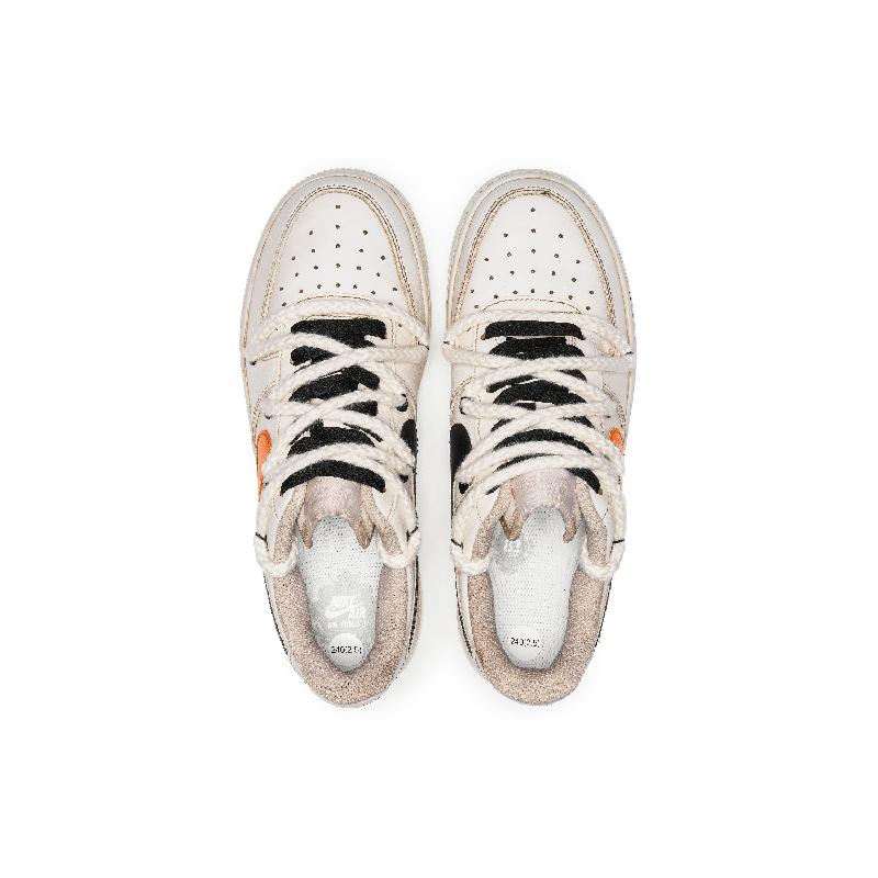 [Custom Women's coffee bright orange]  Air Force 1 Skateboard Shoes Women's Low-Top Beige