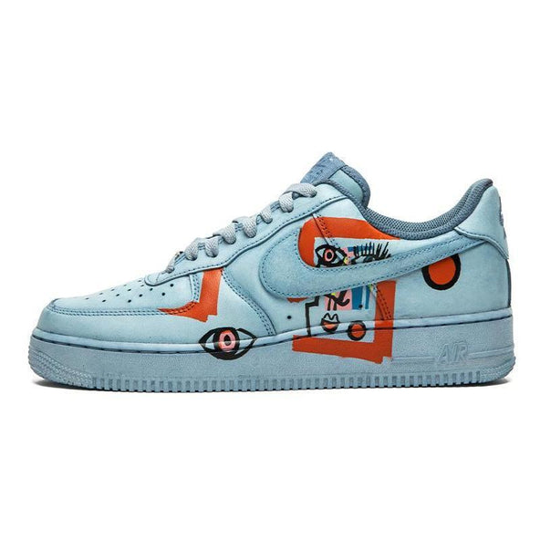 [Custom Abstract painting for women in light blue]  Air Force 1 Skateboarding Shoes Women's Low-top Light Blue