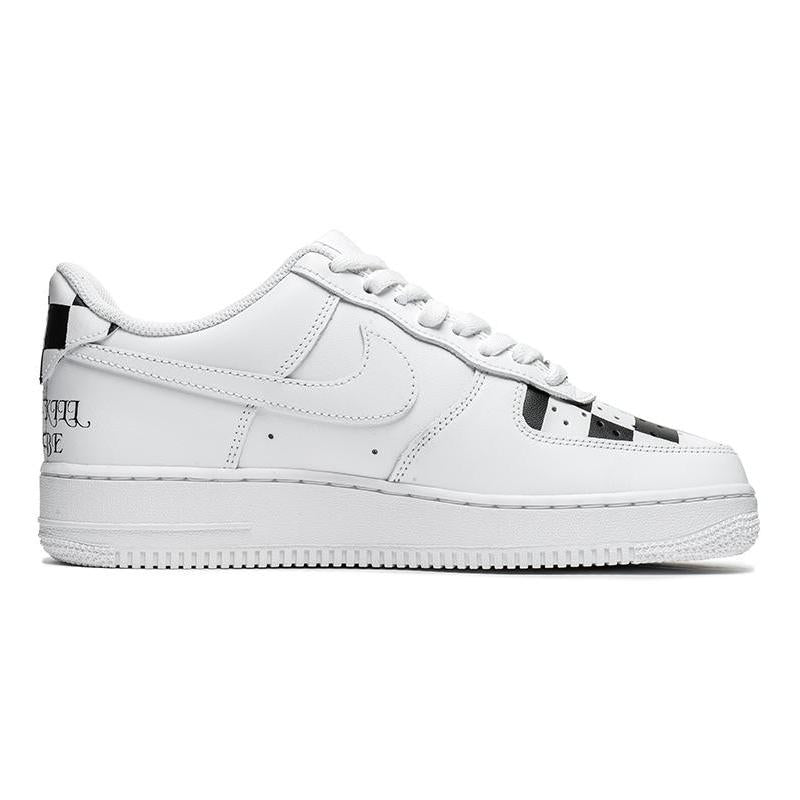 [Custom Female eye checkered black and white]  Air Force 1 Skateboarding Shoes Women's Low-top White/Black