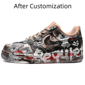 [Custom The female version of the Doomsday War God is black, white and red] Nike Air Force 1 Skateboarding Shoes Women's