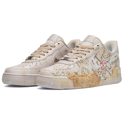 [Custom Lost Stuffed Bear In Desert Color]  Air Force 1 Skateboarding Shoes  Unisex