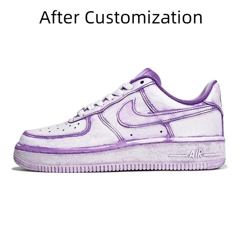 [Custom Women's passion flower K purple white] Nike Air Force 1 Skateboarding Shoes Women's