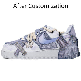 [Custom The female electronic music style is making a comeback in a dreamy purple and white] Nike Air Force 1 Skateboarding Shoes Women's