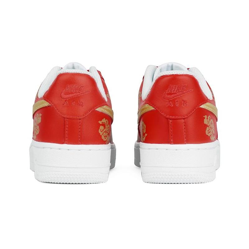 [Custom Women's low-top Xiangyun wedding shoes in red gold]  Air Force 1 Skateboarding Shoes Women's