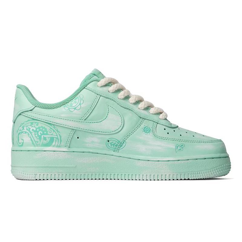 [Custom Women's ocean-themed cashew flower sneakers]  Air Force 1 Skateboarding Shoes Women's