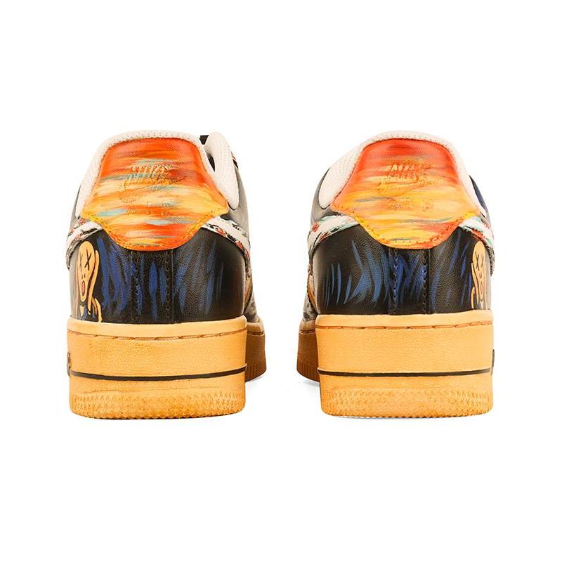 [Custom The women's color graffiti sneakers are yellow and black]  Air Force 1 Skateboarding Shoes Women's Low-top Yellow/black