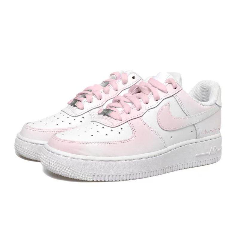 [Custom Gradient White Powder]  Air Force 1 Skateboarding Shoes Women's