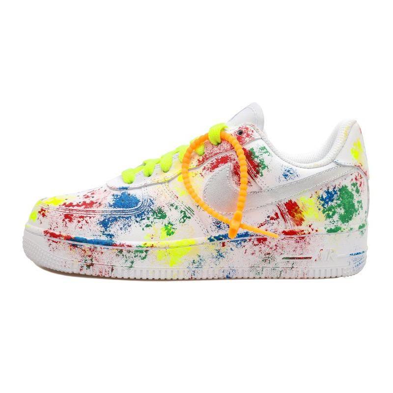 [Custom Colorful ink-splashing female]  Air Force 1 Skateboarding Shoes Women's