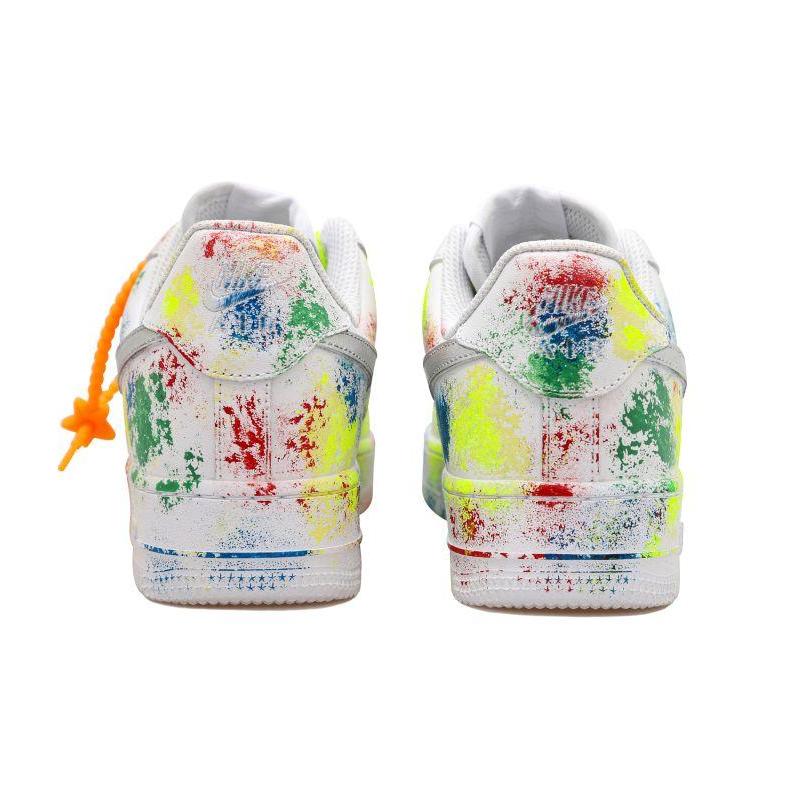 [Custom Colorful ink-splashing female]  Air Force 1 Skateboarding Shoes Women's
