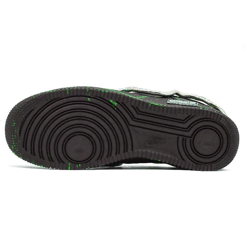 [Custom Snake green women's style]  Air Force 1 Skateboarding Shoes Women's Low-top Black/Green/Silver