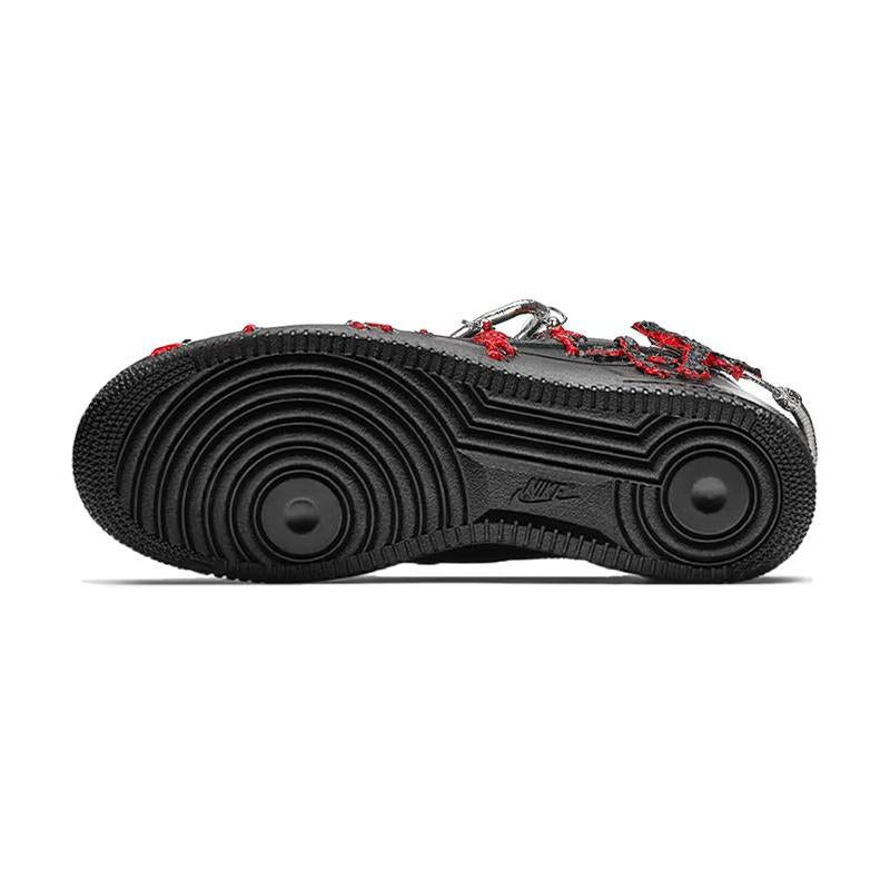 [Custom Women's dark Medusa cross in black and red]  Air Force 1 Skateboarding Shoes Women's Low-top Black/Red