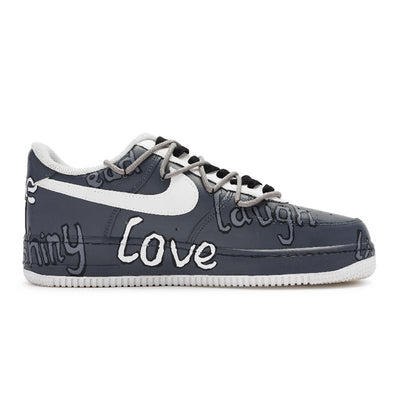 [Custom Simple life in black and white for women]  Air Force 1 Skateboarding Shoes Women's Low-top White