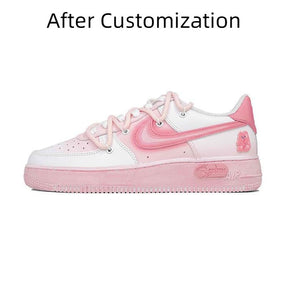 [Custom Women's teddy bear gummy candies in pink and white] Nike Air Force 1 Skateboarding Shoes Women's