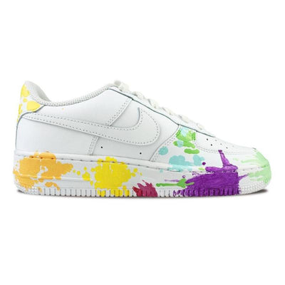 [Custom Fruit Juice Candy - Color Explosion]  Air Force 1 Skateboarding Shoes Women's Low-top Blue/Yellow