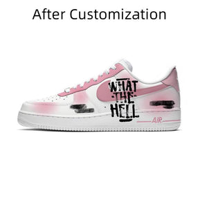[Custom Passionate love with pink charm] Nike Air Force 1 Kids' Skateboarding Shoes Grade School