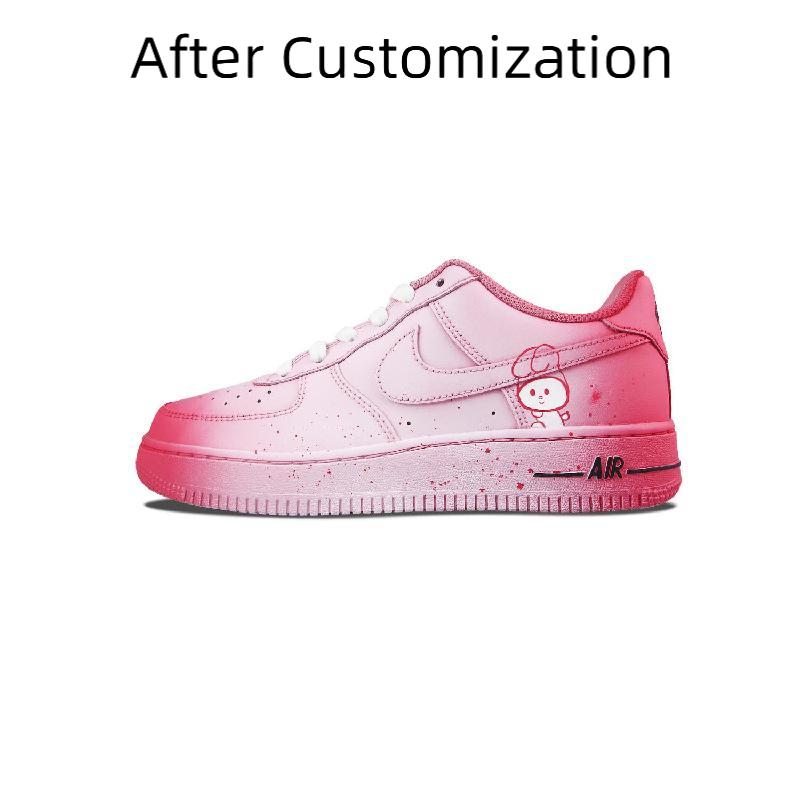 [Custom Pink Rabbit Planet] Nike Air Force 1 Skateboarding Shoes Women's