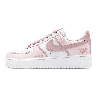 [Custom Flower Language]  Air Force 1 Skateboarding Shoes Women's Low-top Chalk White
