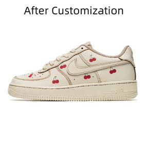 [Custom Women's coffee dyed with cherries] Nike Air Force 1 Skateboarding Shoes Women's