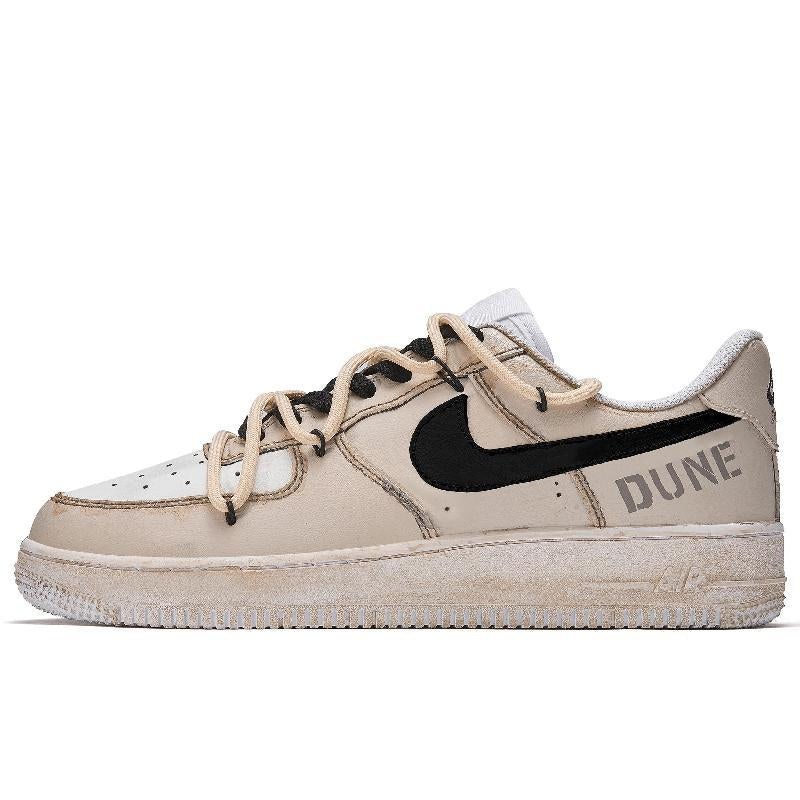 [Custom Sand dune]  Air Force 1 Skateboarding Shoes Women's Low-top Brown/brown/black