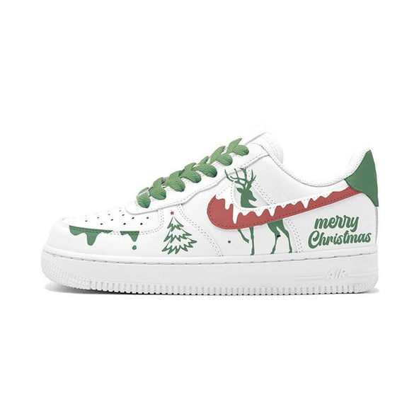 [Custom Elven Elk Woman]  Air Force 1 Skateboarding Shoes Women's Low-top Red