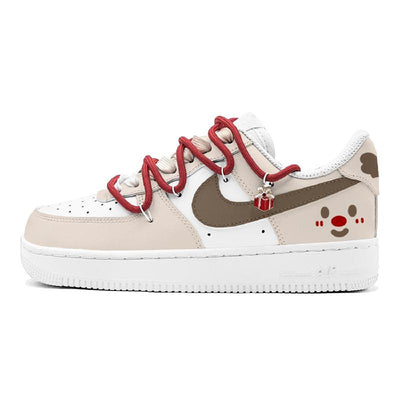 [Custom Santa Fawn]  Air Force 1 Kids' Skateboarding Shoes Grade School