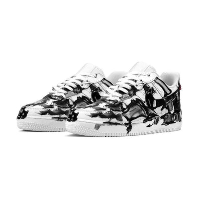 [Custom A dynamic female 2D style peeping into black and red]  Air Force 1 Skateboarding Shoes Women's Low-top Black/Red