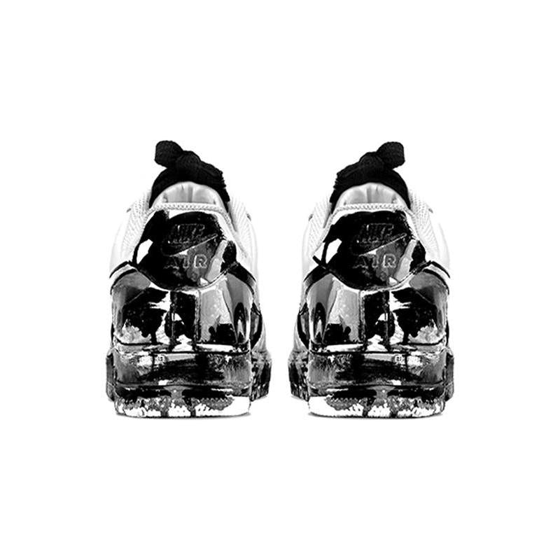 [Custom Female style in black, white and grey with ink charm]  Air Force 1 Skateboarding Shoes Women's Low-top Black/white/gray