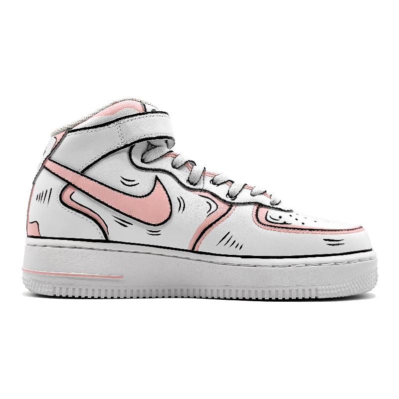 [Custom Dynamic 2D pink and grey for women]  Air Force 1 Skateboarding Shoes Women's